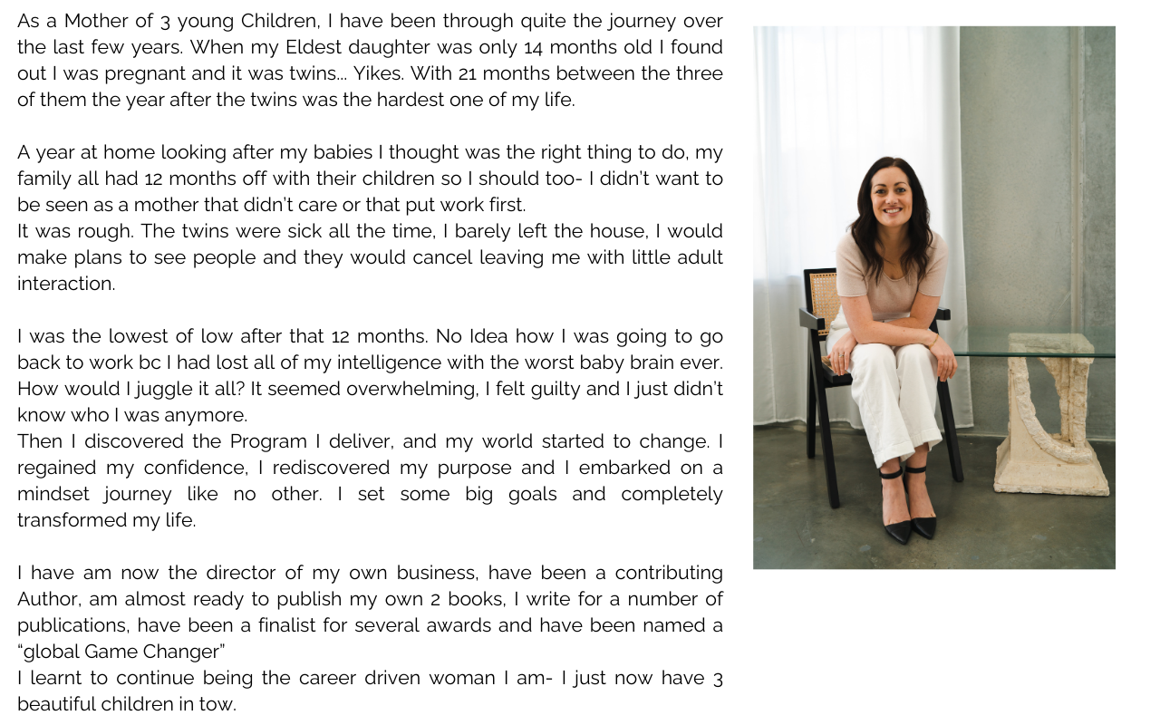 Mother of three sharing her transformative journey of rediscovering herself.